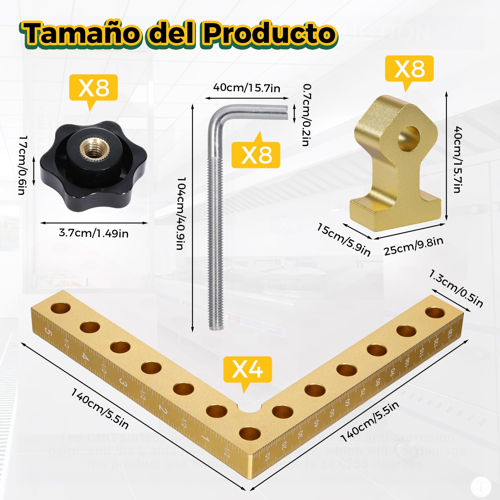 Geevorks Abrazadera de Ángulo de 90 Grados,Cuadrados de Posicionamiento 90 Grados,Abrazadera de Esquina Tipo L,Para Carpintería, Bricolaje, Manualidades(140 mm/5,5 ")