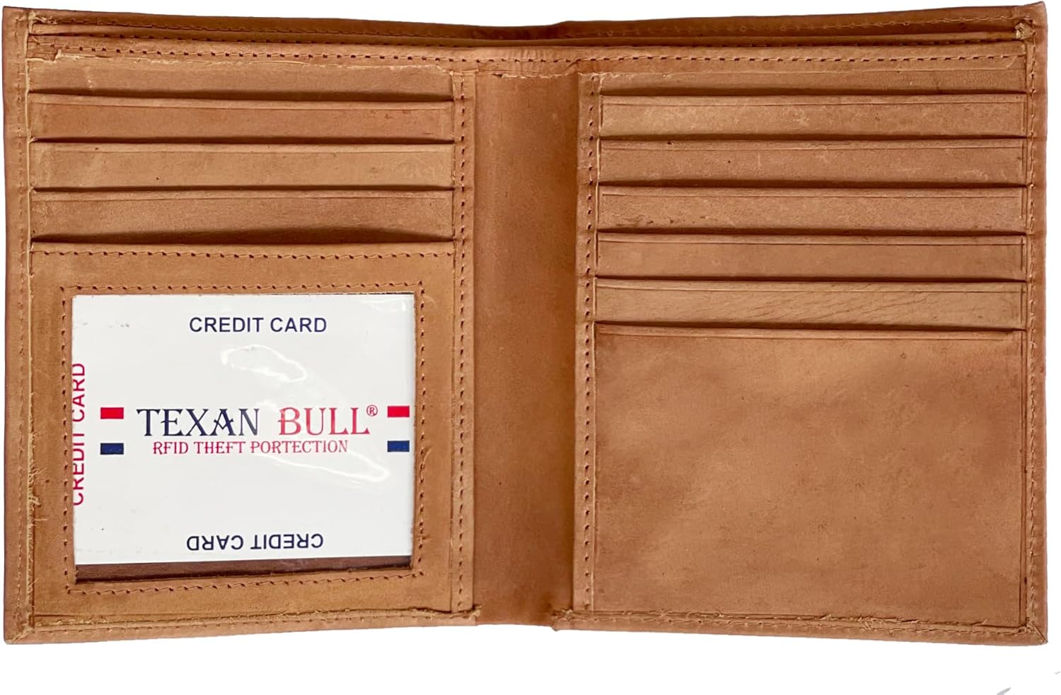Amazon.com: Texan Bull Euro Style Leather Wallets | Bifold Hipster ...