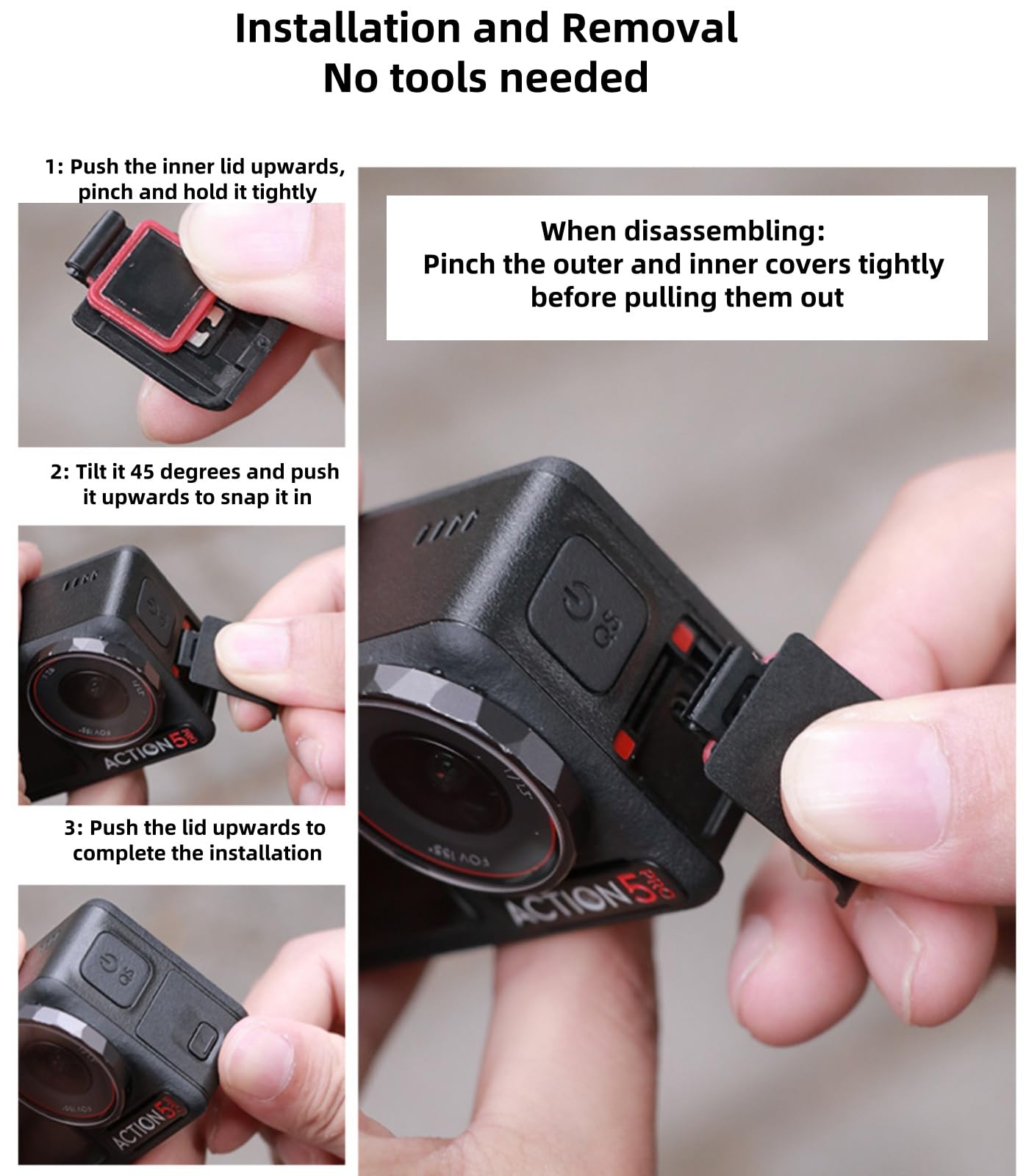 Amazon | DJI OSMO Action 3/4/5 Pro用交換用USB-Cポートカバー、防塵