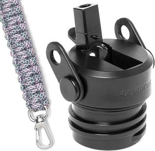 Tapa de popote para Hydroflask de 24 onzas, 21 onzas, 18 onzas, mango de paracaídas, correa para el hombro, popotes, limpiador de pajilla, kit de