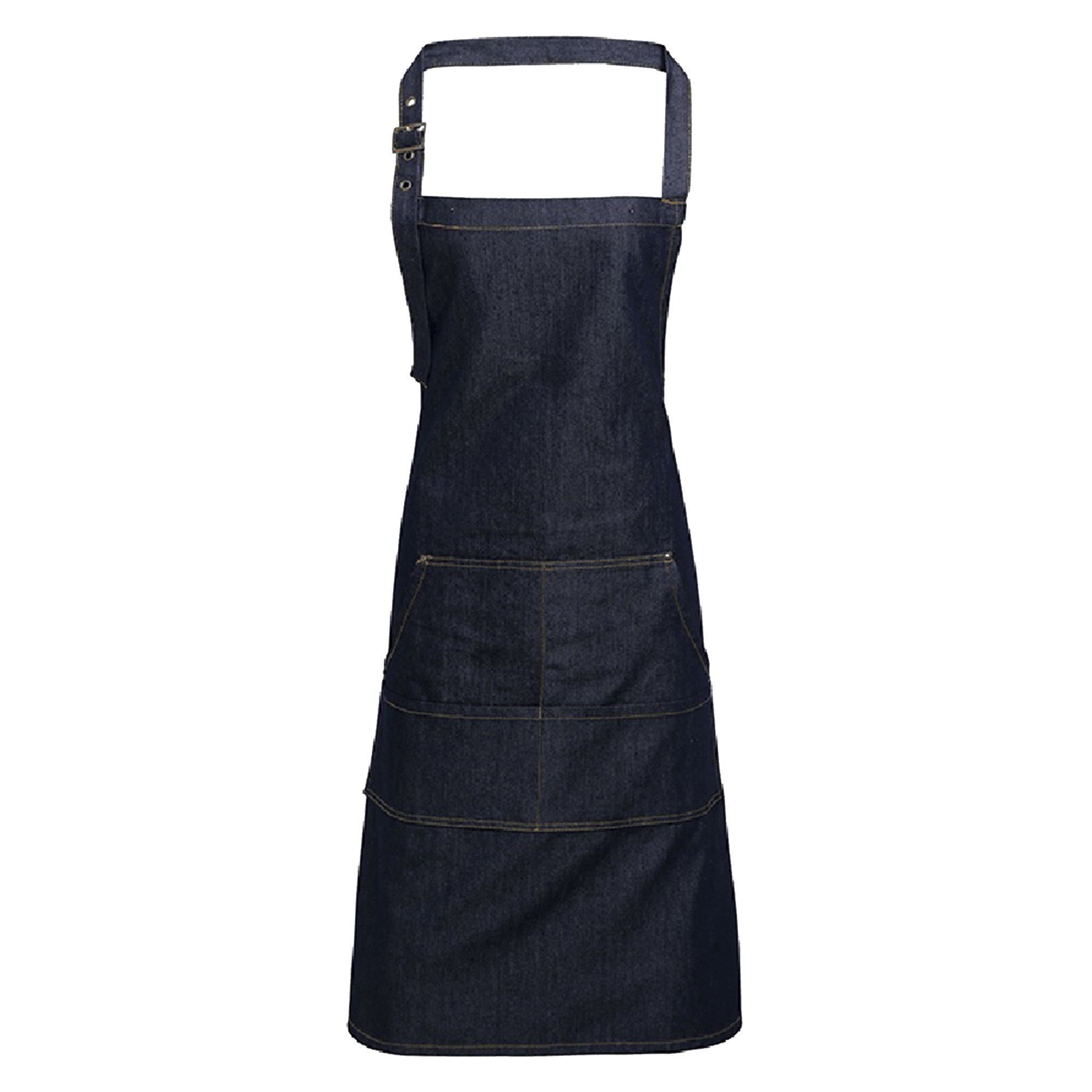 Premier Jeans Stitch Bib Apron (One Size) (Indigo Denim)