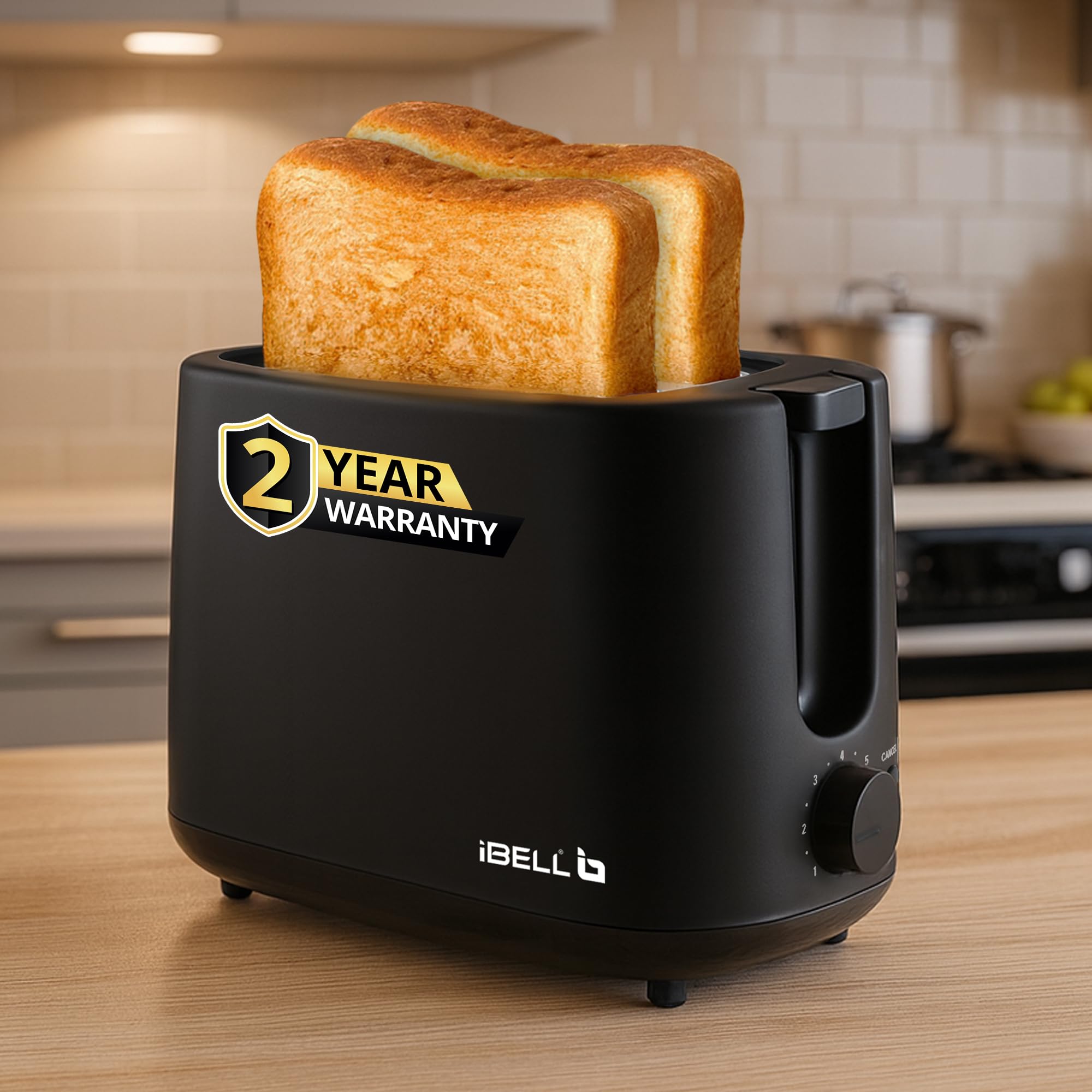 iBELL Toaster CrustoF20 Auto Pop-up Bread Toaster with Removable Crumb Tray
