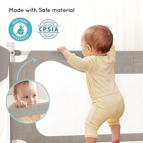 Miniatura 3 de Barandilla de cama de tamaño Queen para niños pequeños barandilla de protección de 3 lados para cama Queen - Protectores laterales de seguridad para