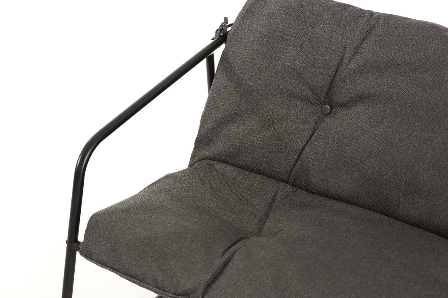 SIEDITI FUORI E DENTRO Set salotto da giardino 5 pezzi in acciaio, set di mobili da giardino con divano 2 posti, 2 poltrone, 2 tavlini e cuscini, salottino da esterno per patio balcone (Grigio Scuro)