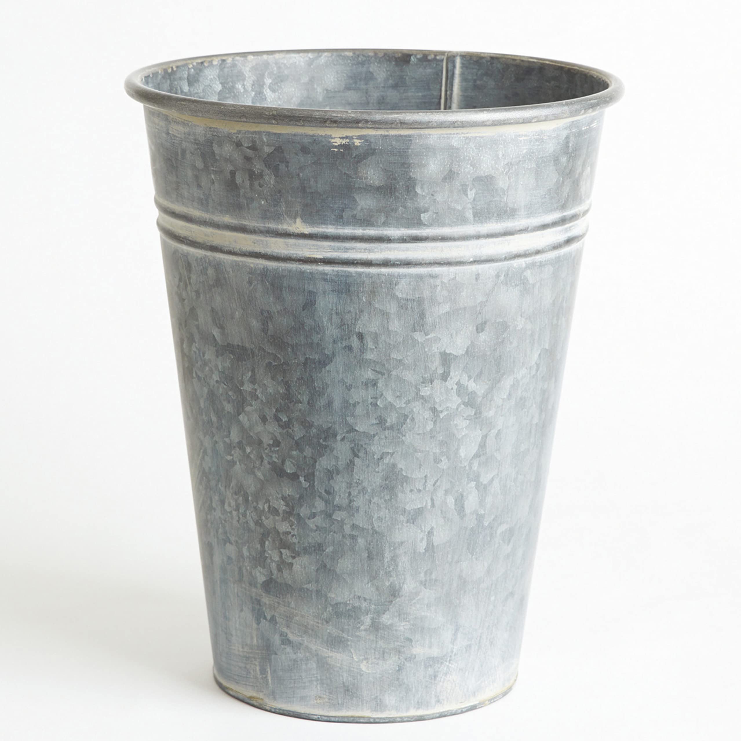Bloom Grey Florist's Bucket – 30Cm Galvanised Steel Bucket Vase For Fresh Or Artificial Flower Stem Bouquet Arrangements – Indoor Home Table Windowsill Sideboard Centrepiece Decor Medium