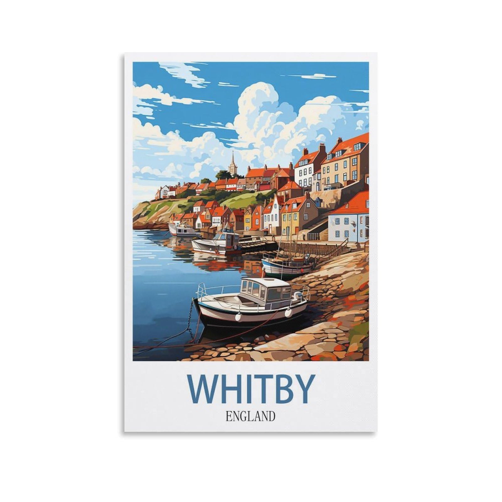 EZMLFA Diamond Art Kits Adults,Whitby England,5D Dimond Picture, Crystal Gem Art Crafts for Boys Girls, DIY Mosaic Creations Set for Home Decor 50x60cm