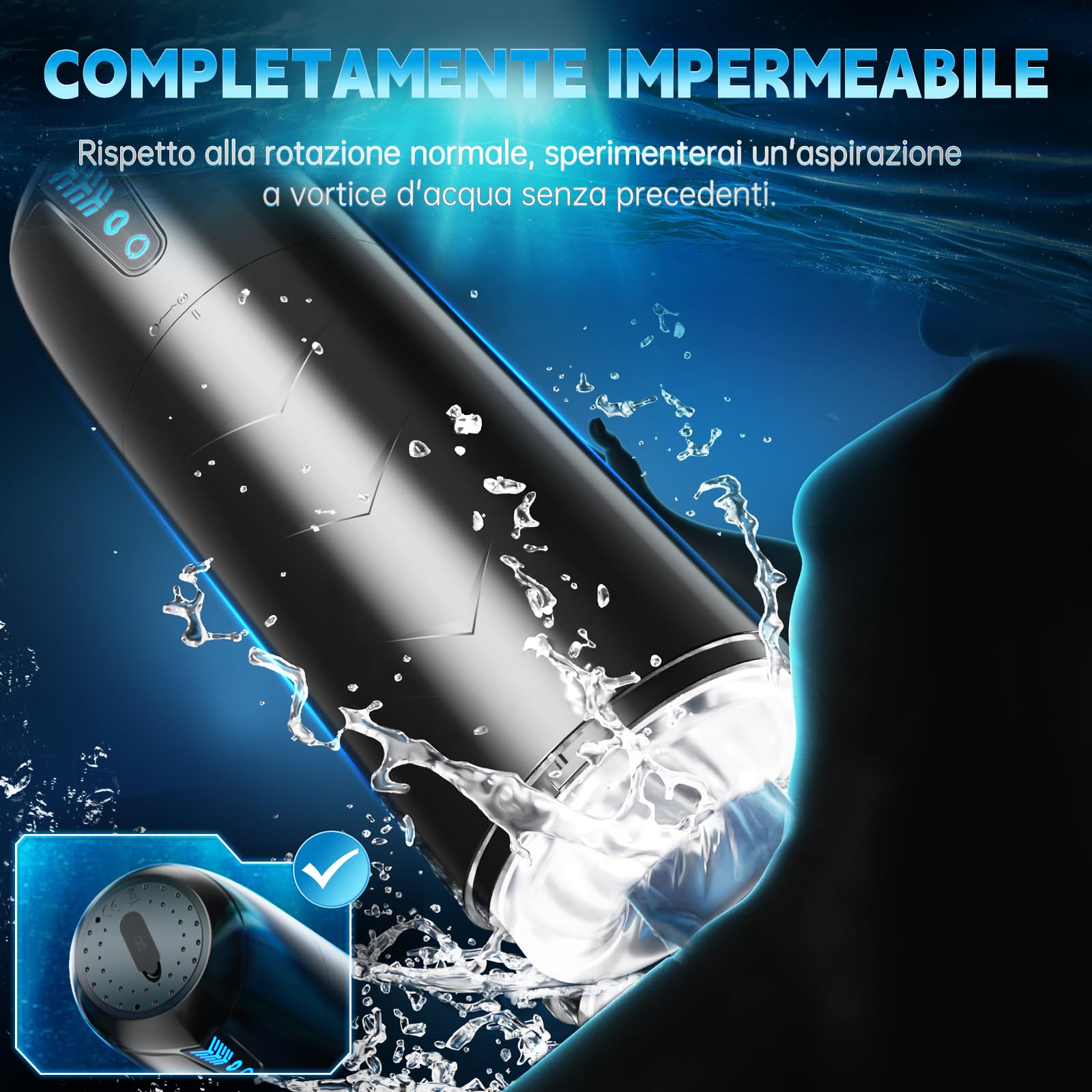 Masturvatore per Uomo Automatico Sex Toys, Masturbatore Uomo Sexytoysys con 7 Modalità di Aspirazione e 7 Modalità di Rotazione, Vagina Finta Masturbtore per Pene Toys Sessuali per Uomini Sex Toy