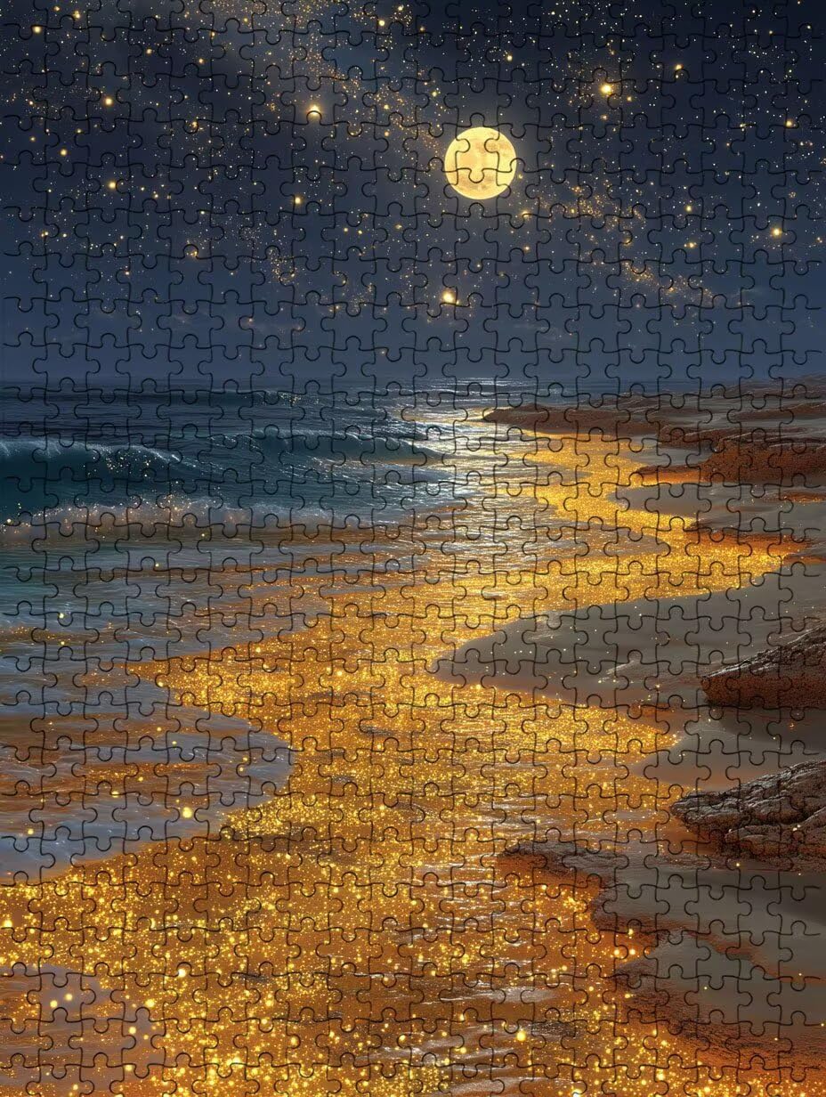 Amarillo De La Luna Puzzle 1000 Piezas, Rompecabezas Adultos Puzzle, Desafiante Puzzles de Decoración Juego de, Juego Educativo para Toda la Familia, para Regalo Decoración FNKL7-1146
