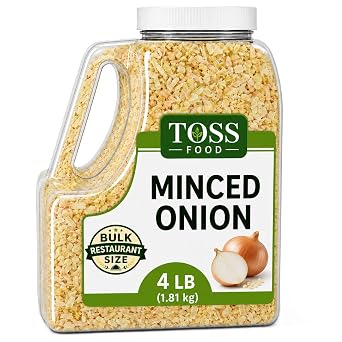 TOSS Minced Onion, Dehydrated, 4 LB Bulk for Cooking & Baking
