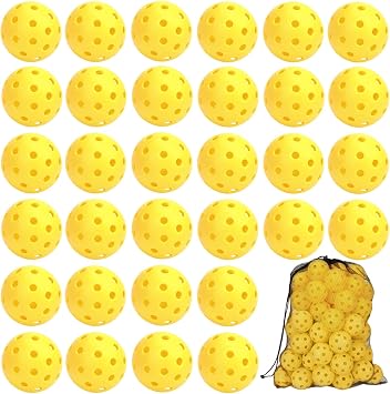 SAYAYA 24/50 Pack Outdoor Pickleball Balls Premium High Visibility Pickleballs Stable Flight & Consistent Bounce 40 Holes Pickle Balls with Mesh Bag for Beginners, Tournaments, Family & Outdoor Play