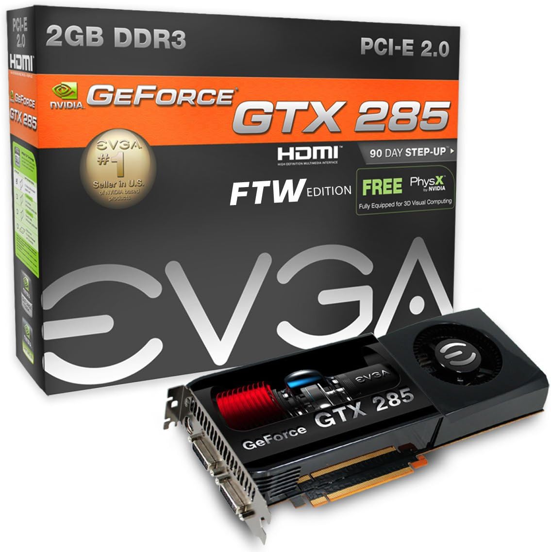 EVGA 02G-P3-1187-AR GeForce GTX285 FTW Edition 2048 MB DDR3 PCI-Express 2.0 Graphics Card