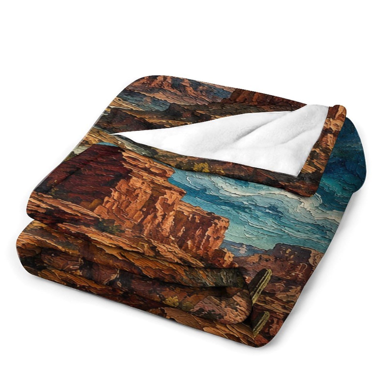 Dramatic Canyon Landscape Painting Kuscheldecke für Zuhause