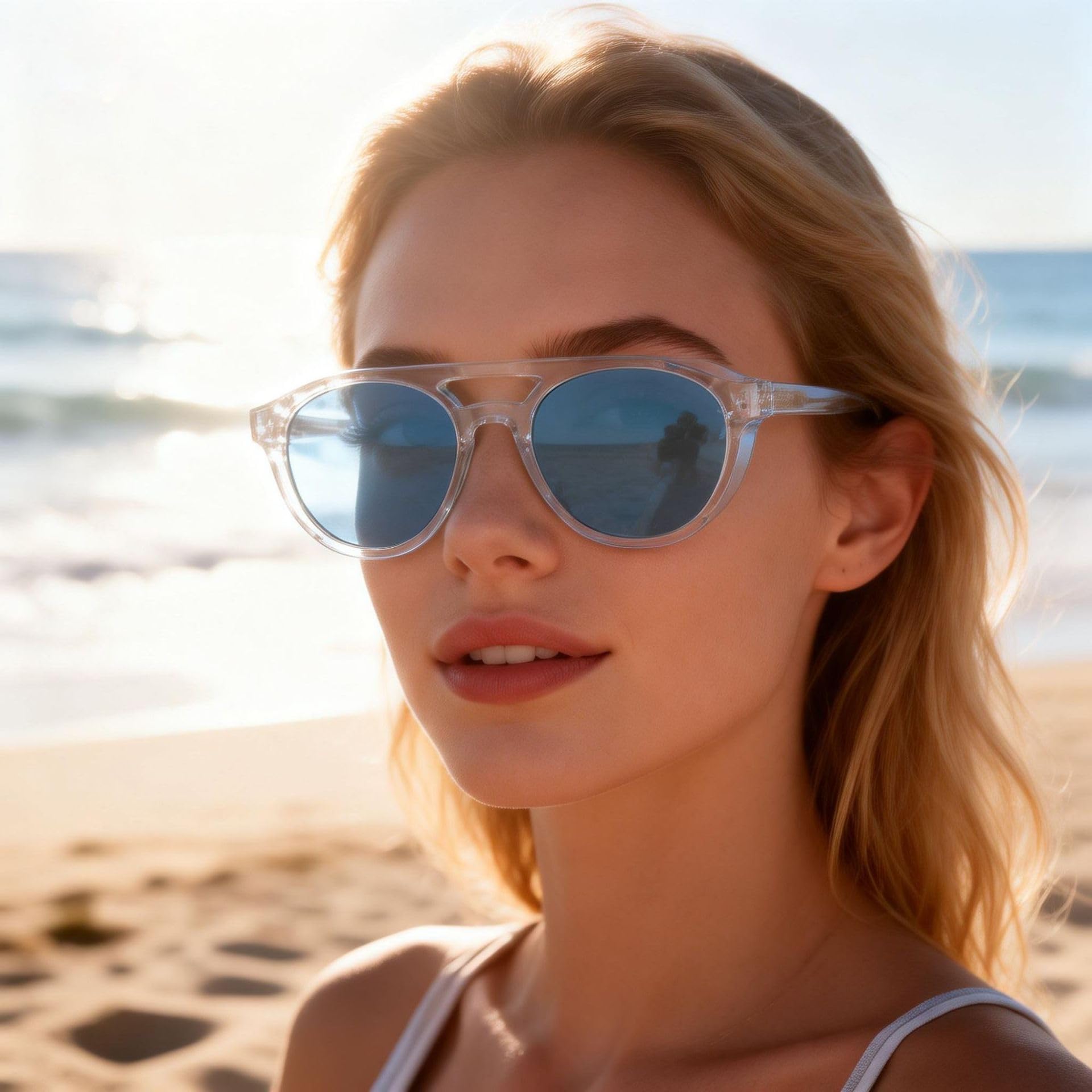 Gafas de sol redondas vintage para hombre y mujer con lentes degradadas polarizadas UV400.