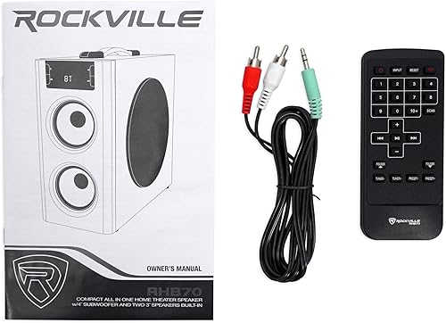 Miniatura 7 de Rockville Sistema de altavoces compacto de cine en casa RHB70 con Bluetooth/USB/FM, madera de cerezo