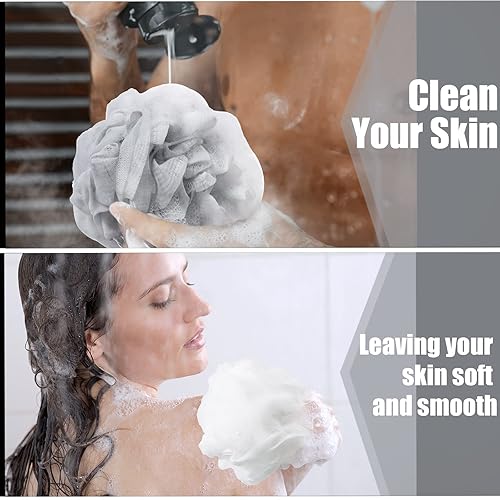 Miniatura 5 de Esponja de baño de 32 esponjas de ducha a granel de 2.12 oz de carbón de bambú, esponja de ducha corporal de malla grande, esponja suave para
