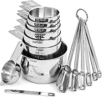 Vista 7 de Hudson Essentials Juego de tazas y cucharas medidoras de acero inoxidable (1 pieza, 2 tazas)
