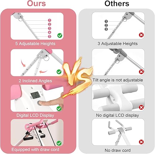 Miniatura 7 de Home Gym Systems Ab Machine, Ab Workout Equipment, Adjustable Ab Trainer Machine for Abs Workout at Home Gym, Foldable, Knee Protection, Abdominal