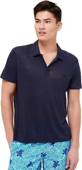 Vilebrequin Men's Pyramid Solid Linen Jersey Polo
