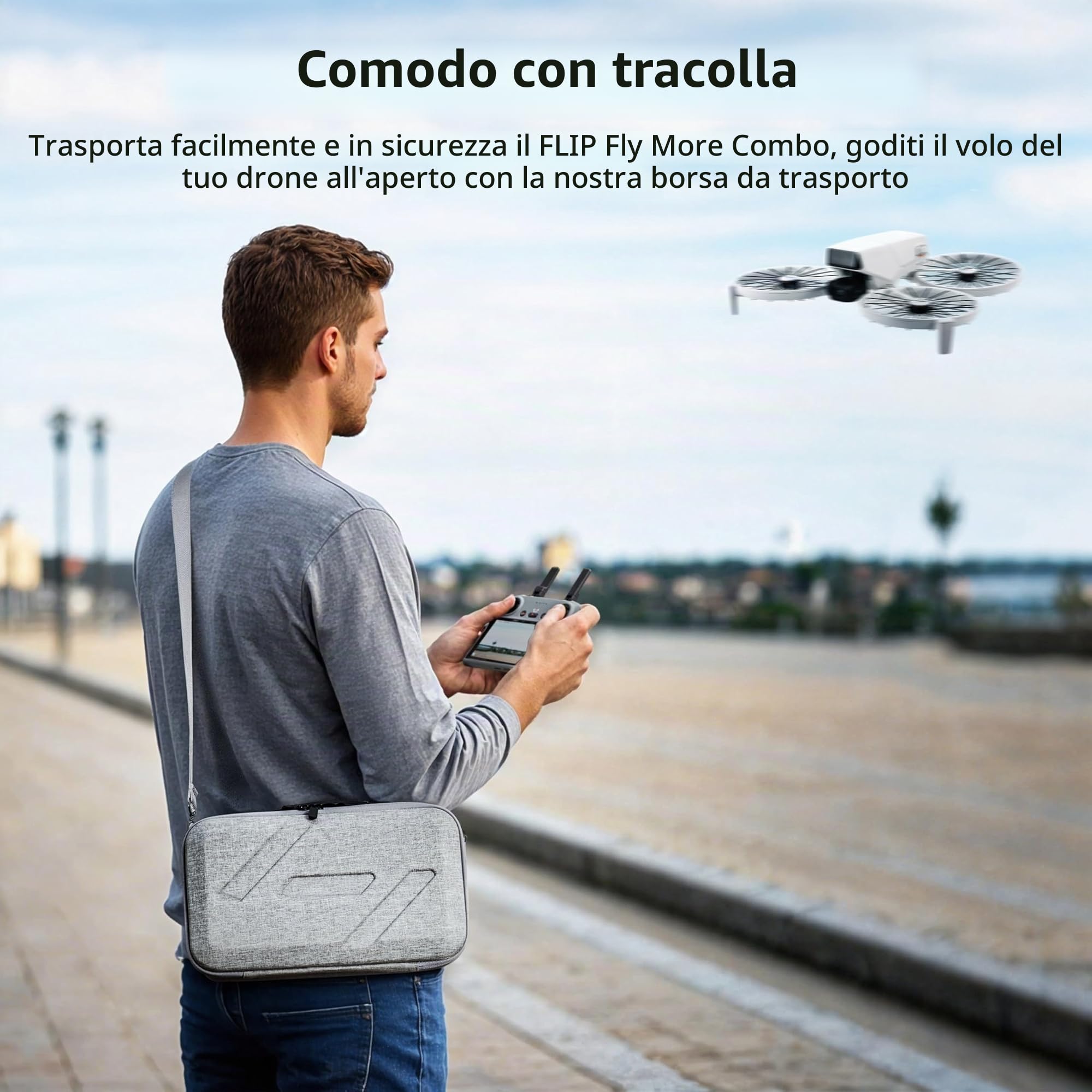 Tomat Flip Custodia, borsa a tracolla portatile per DJI Flip Fly More Combo, supporto per 3 batterie di volo intelligenti, custodia per il trasporto con controller remoto RC 2/N3