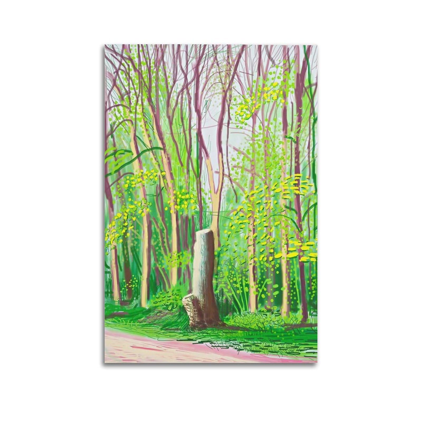 Jocrynsi Unframe-Style David Hockney Vintage Abstract Wall Art Beige Posters Aesthetic Canvas Wall Art Print Home Decor For Bedroom Living Room12x18inch(30X45cm)