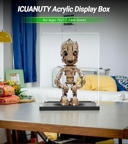 Miniatura 5 de Vitrina de acrílico para Lego I am Groot 76217, caja de acrílico transparente, caja de exhibición a prueba de polvo para Lego I am Groot, tamaño: