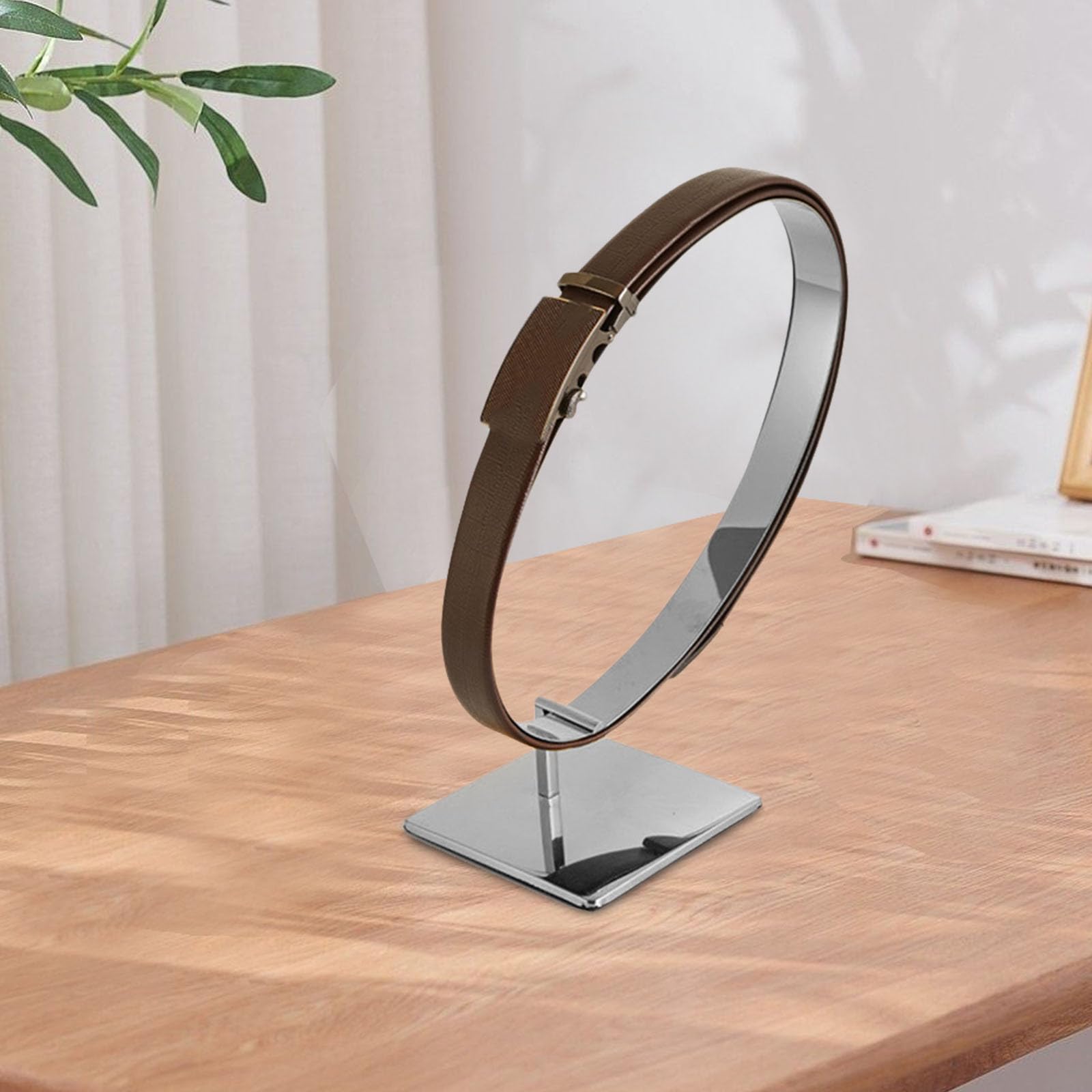 Artibetter Espositore per Cinture da Tavolo in Metallo Inox Base Salvaspazio Porta Cinture Bordi Arrotondati per Negozi e Supermercati Resistente e Compatto