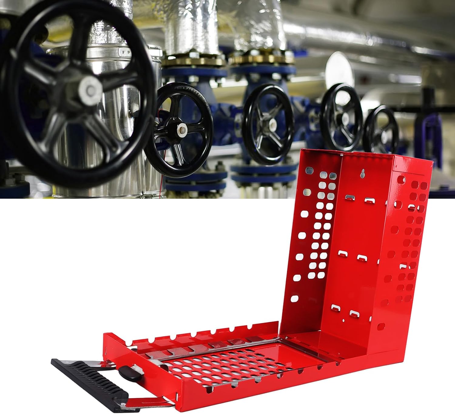 FLEXMAN Lockout Tagout Group Lock Box, 14 Locking Holes Portable Steel Lockout Box, Dual Use Loto Group Box, Group Safety Lock Box for Industrial