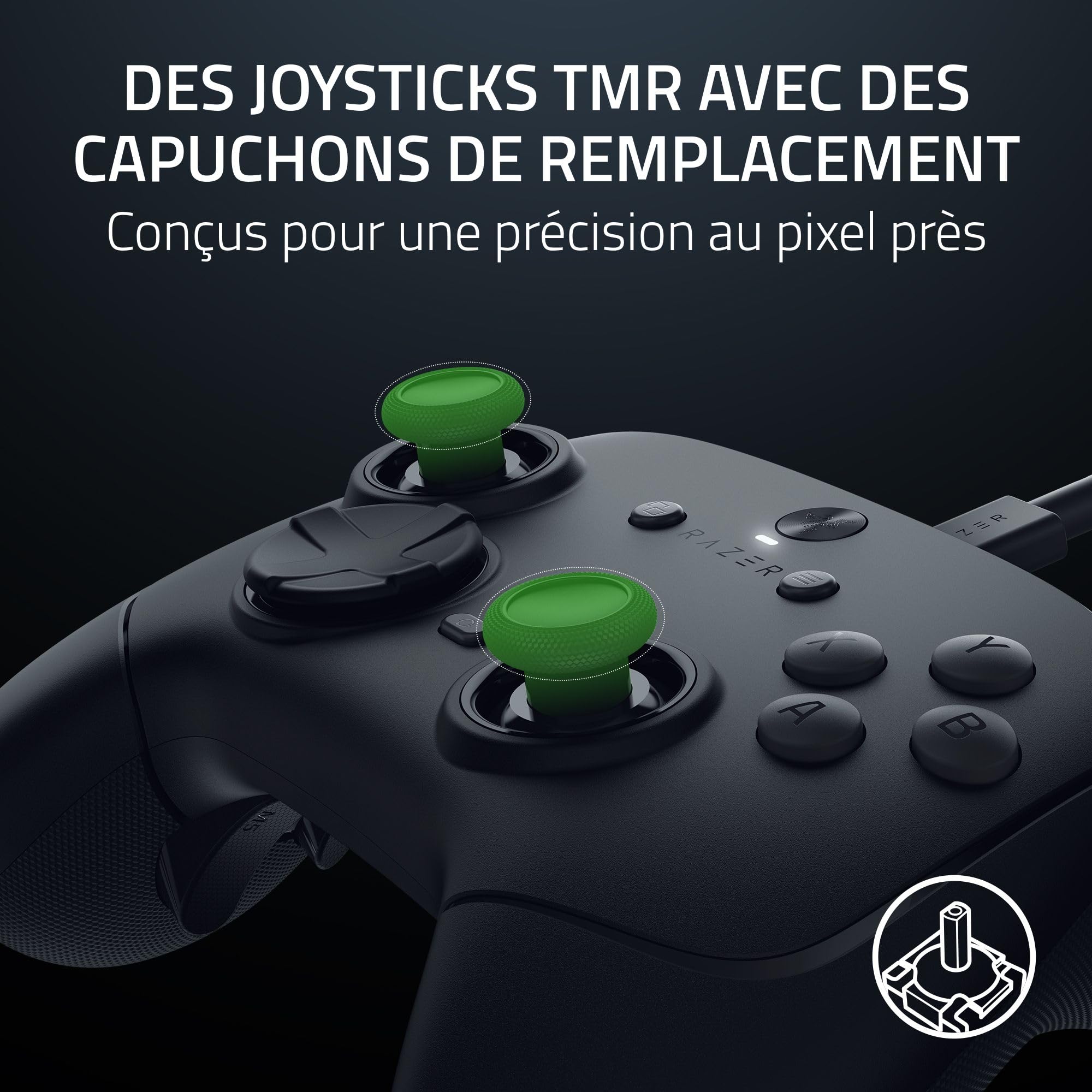 Razer Wolverine V3 Tournament Edition 8K PC - Manette ​​esport filaire pour PC (8K Hz HyperPolling, Sticks TMR avec capuchons interchangeables, 4 boutons arrière 2 poussoirs ​(prise griffe)​) Noir