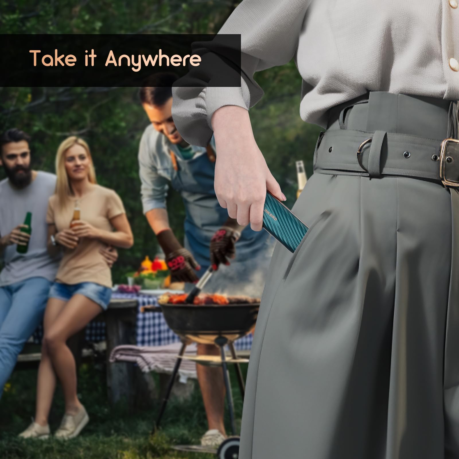 INKBIRD Termometro Cucina Wireless senza fili,Termometro Carne Bluetooth per Forno Grigliate Barbecue BBQ