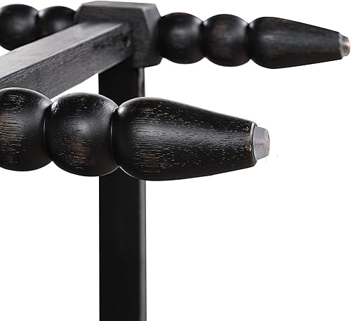 Miniatura 4 de DUHOME Taburete de mostrador de husillo con asiento acolchado de resorte, taburetes de bar de madera de granja de 26 pulgadas de altura de