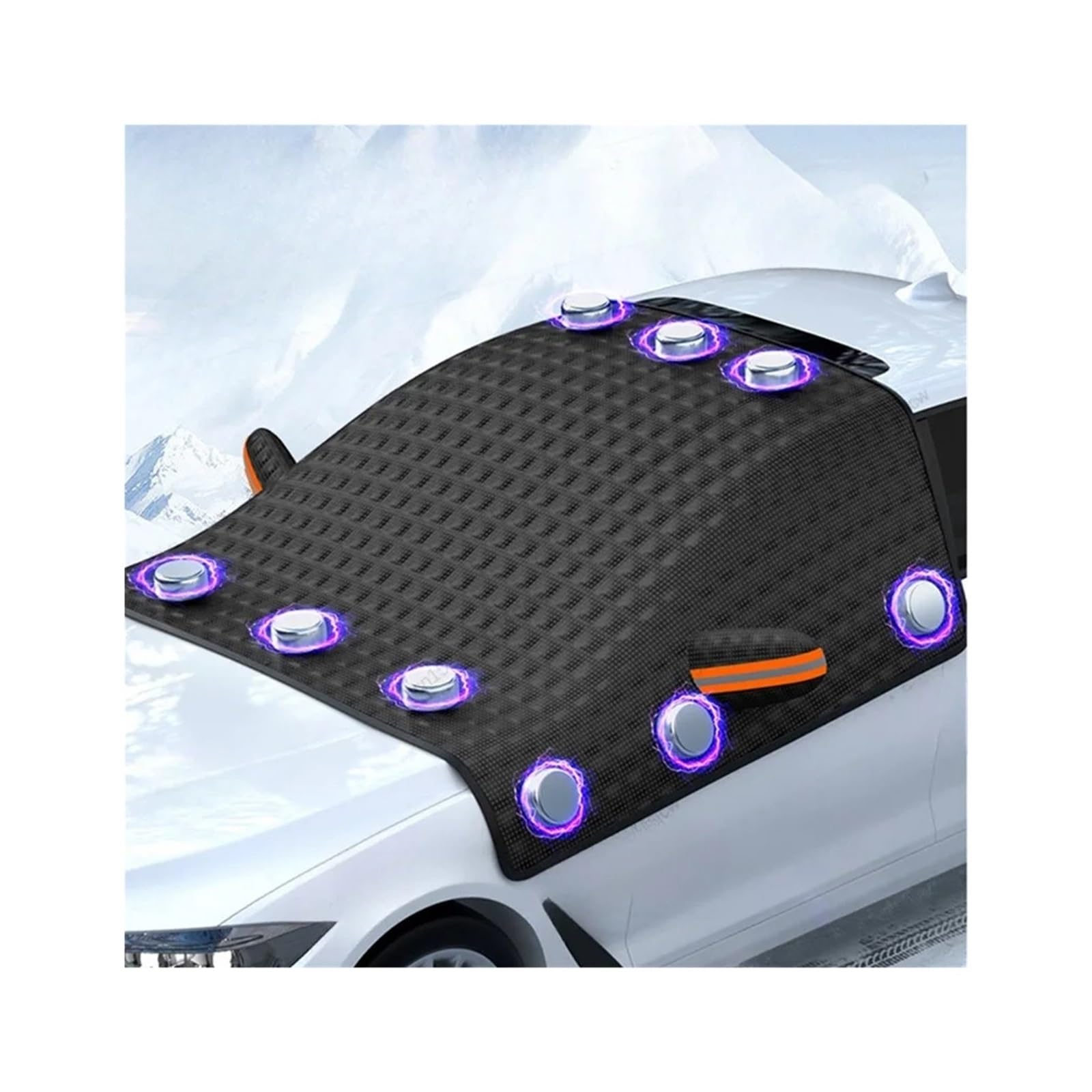 Protector de Parabrisas Cubierta de Nieve para Coche, Cubierta para Parabrisas, Impermeable, para Invierno y Exteriores, Parasol para, antihielo(12 Magnets)