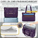 RAINSMORE Teacher Sac de rangement avec petit sac de rangement 15.6 inch Sac pour ordinateur portable pour femmes avec des sacs de travail de poche isolants pour les femmes sac d'infirmière Messenger mallette pour ordinateur portatif pour les soins infirmiers de bureau, violet