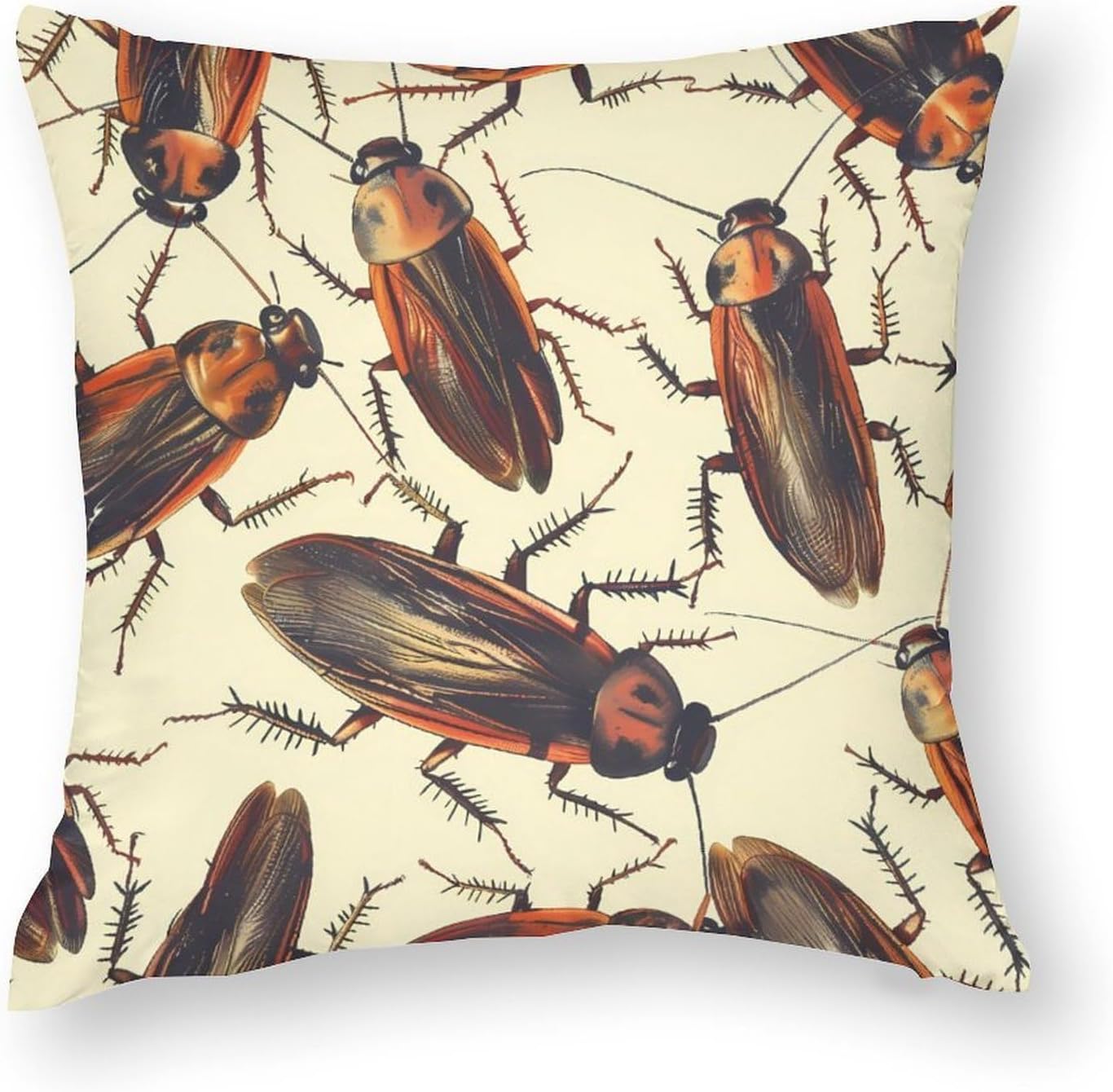 Cockroach Printed Throw Pillow Case 4 Pcs Soft Pillowcases Pillows Covers Sofa Bed Decor 12/14/16/17/18/20/22/24/32 Inches