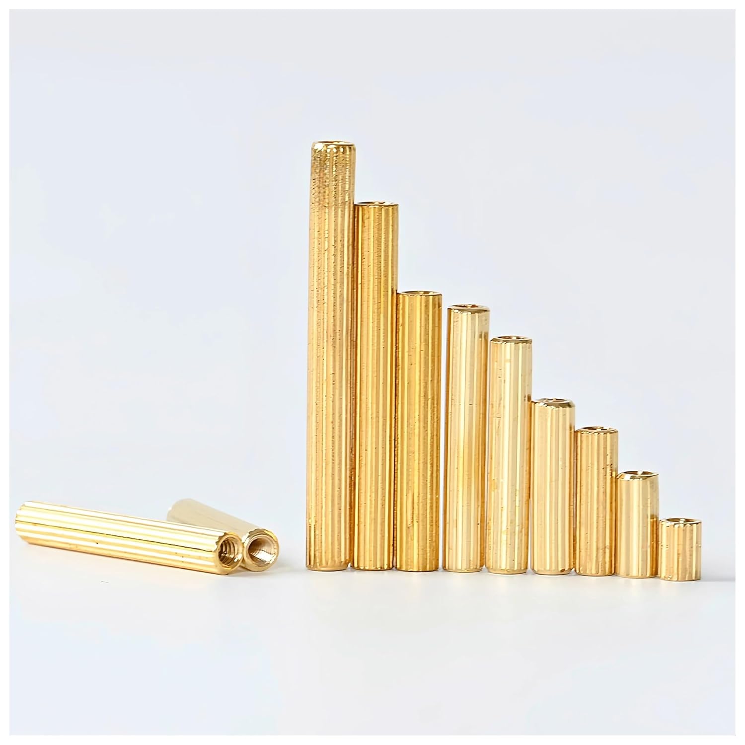 20/50pcs Brass Round Standoff Spacer M2 Stud Board Threaded Pillar Hollow PCB Motherboard Double Through(50pcs,40mm)