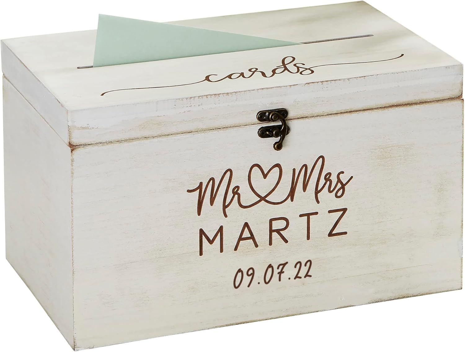 Personalization Universe Infinite Love Personalized Wedding Wood Keepsake Card Box