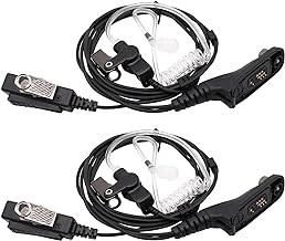 APX 6000 XPR7550e Radio earpiece with mic, 2-Wire Surveillance Headset with PTT Mic Compatible for Motorola APX6000 APX7000 APX8000 XPR6350 XPR6550 XPR7350 XPR7550 DP4600e DP4800e walky Talkies