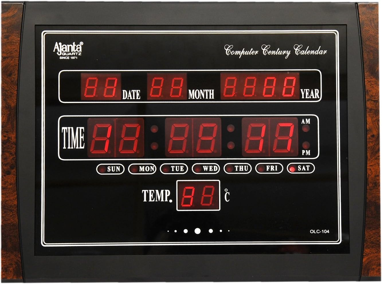 Buy Ajanta Quartz Digital Red LED Rectangle Wall Clock OLC - 109 (45.2 ...