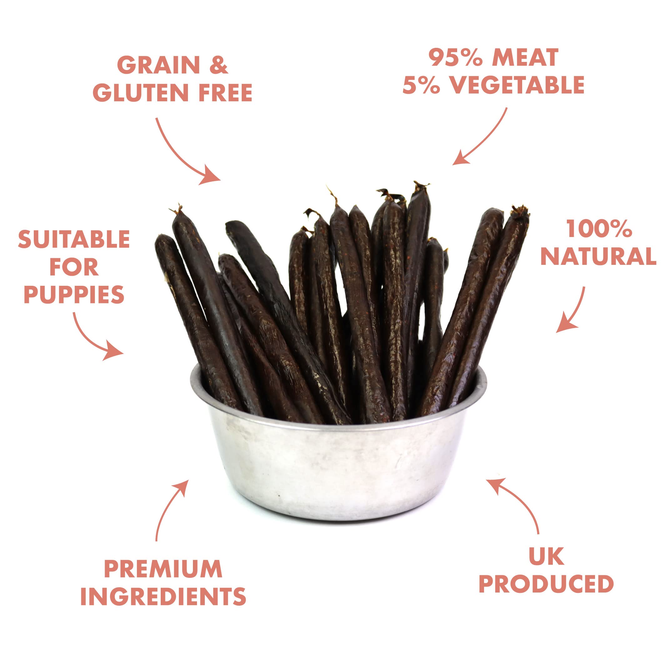 T.Forrest British Air-Dried Black Pudding Jumbo Sausages for Dogs 10" (10 Pack), 95% Meat, 100% Natural, Grain & Gluten Free - Image 2