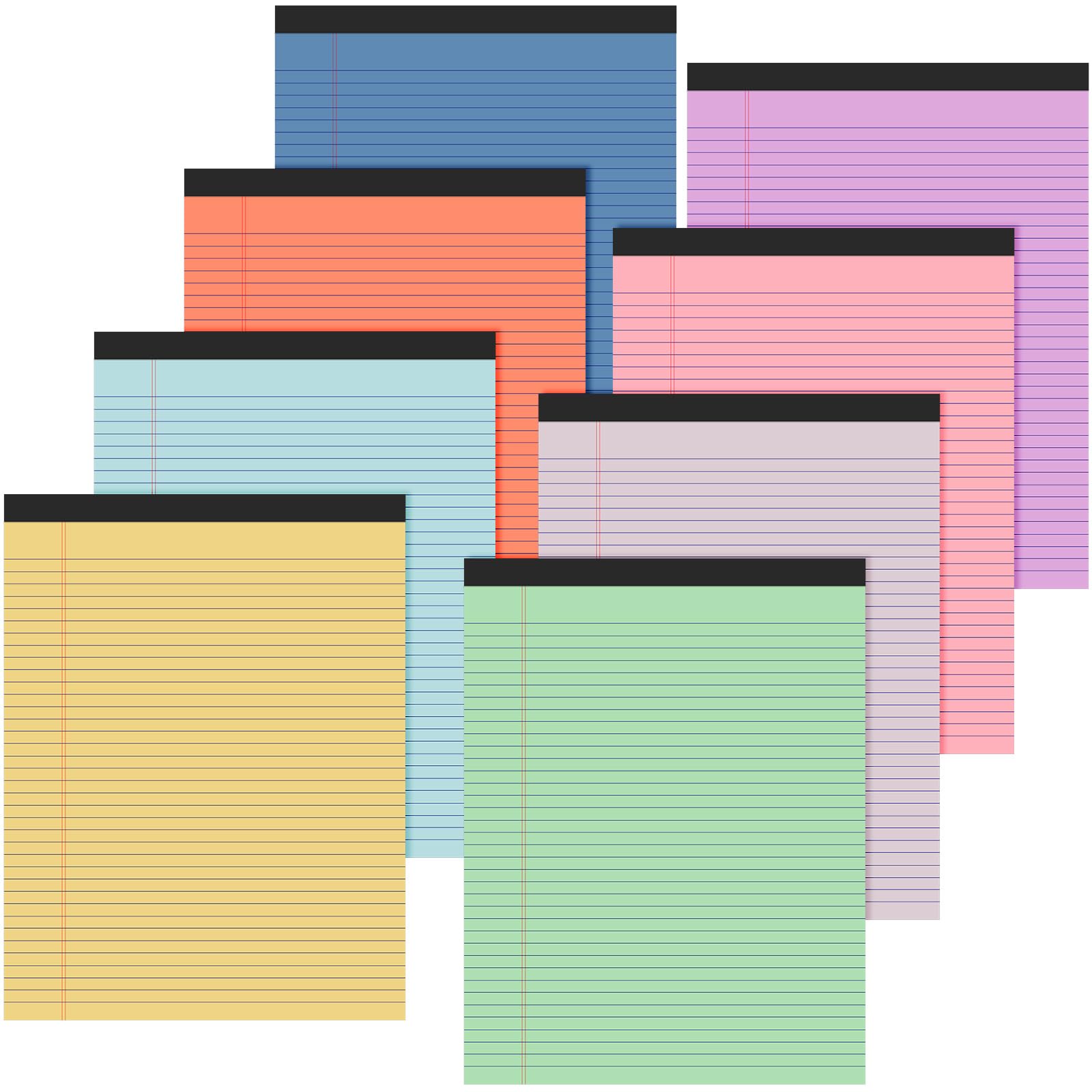 Fuutreo 8 Blocs De Notas De 8.5 X 11 Pulgadas, Bloc De Notas De Color Con