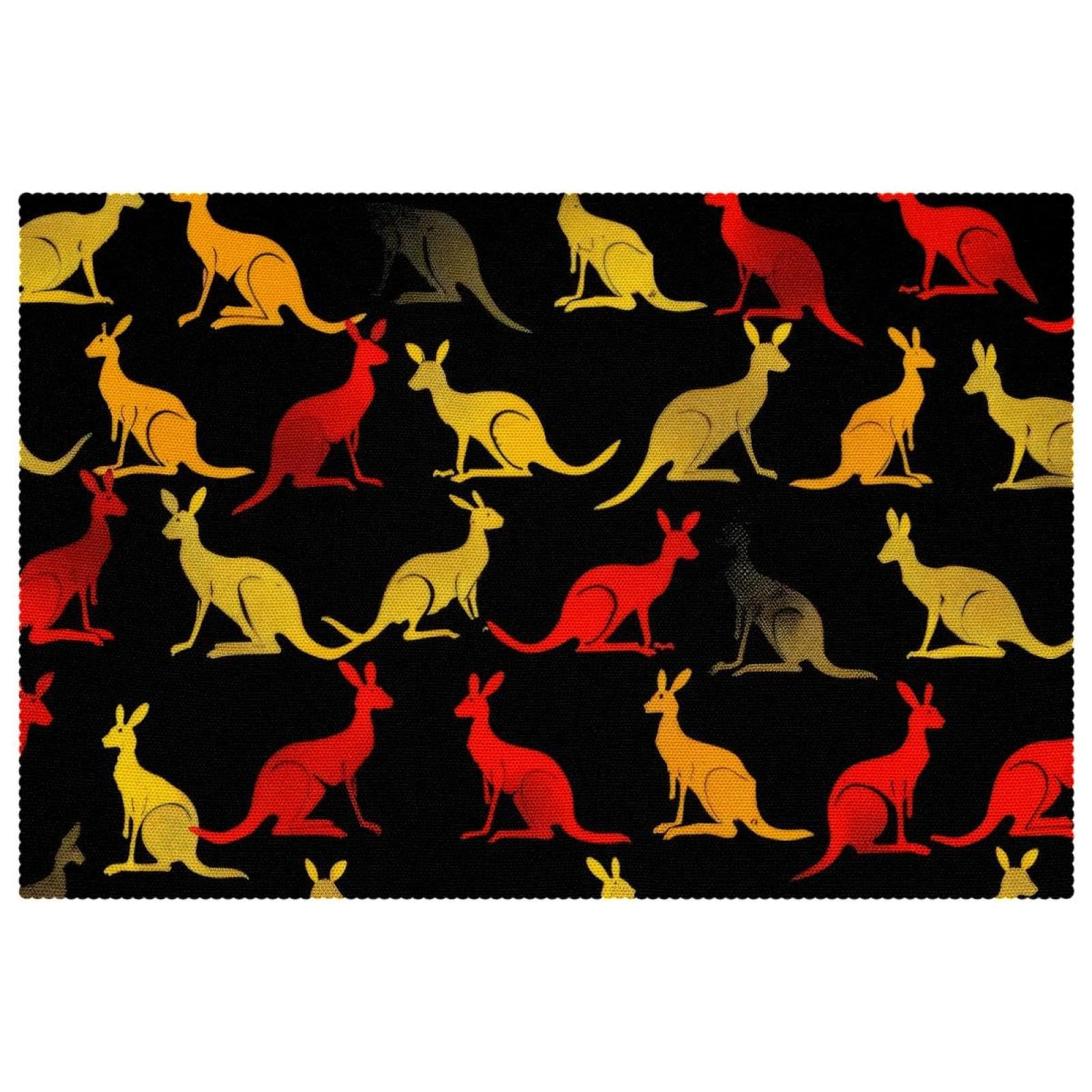 Set de table salle à manger antidérapant et thermorésistant motif kangourou 30x45 lot de 6