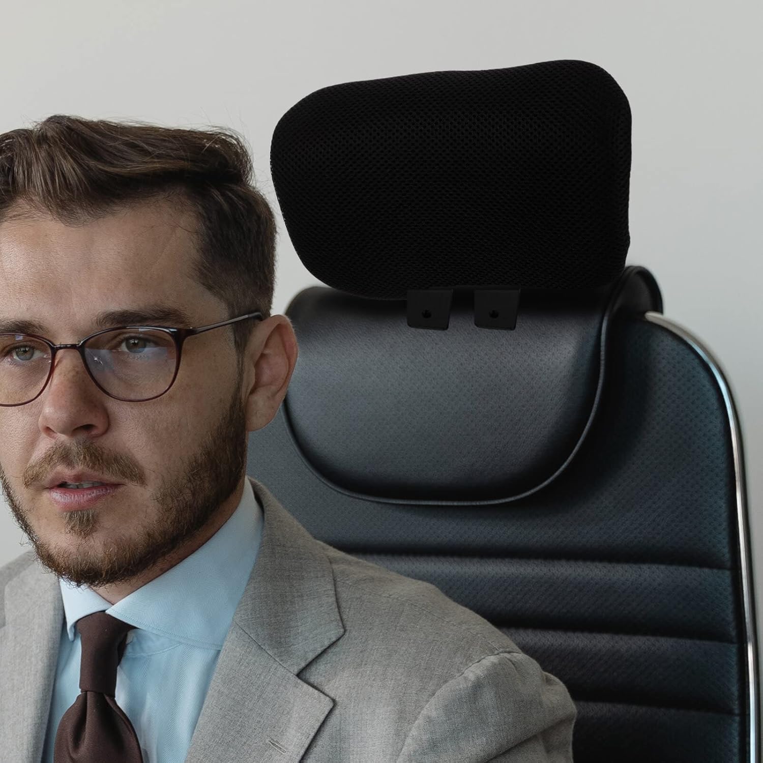 Tofficu Office Chair Headrest Attachment Adjustable Height Mesh Neck Support Pillow Ergonomic Backrest Enhancer for Comfortable Home and Work Seating