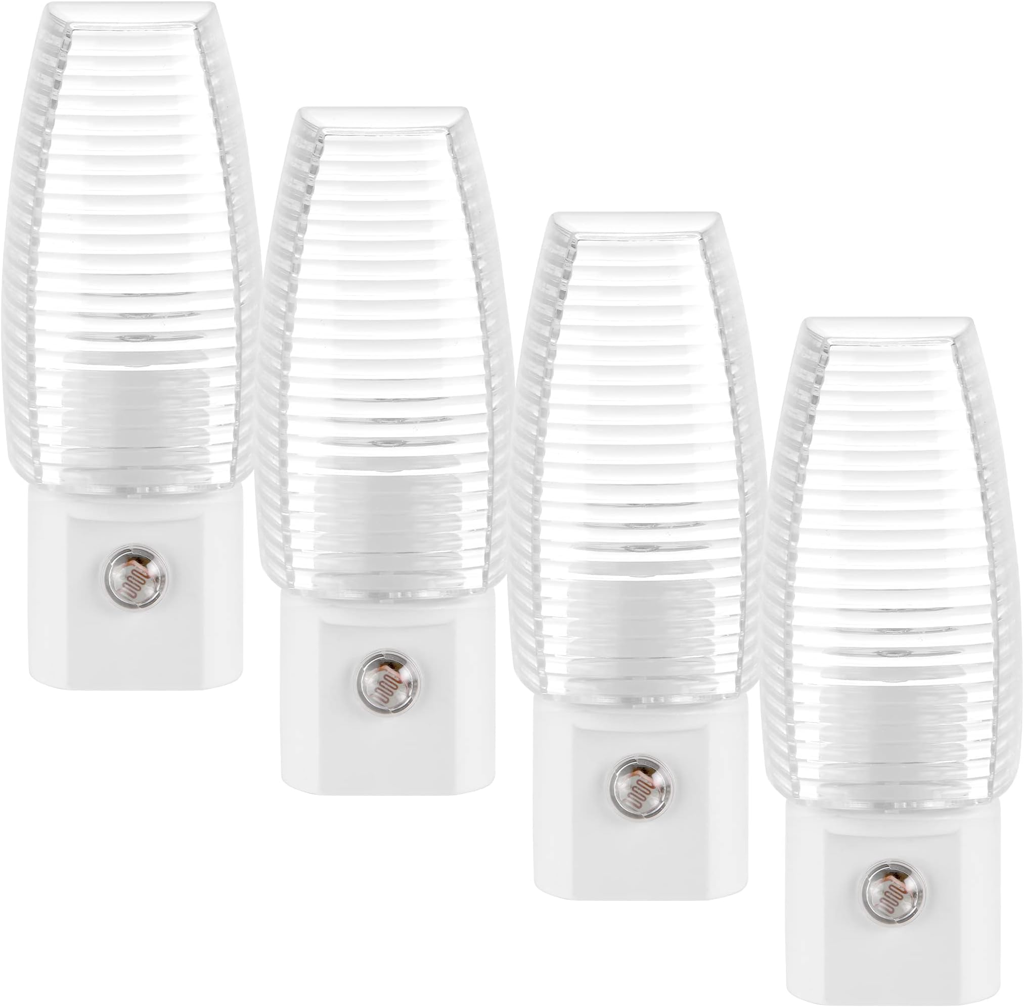 MLN-16 LED Plug in Night Light - Features Auto Dusk to Dawn Sensor 5000K Daylight, 5 Lumens, Ideal for Bedroom, Bathroom, Hallway, and Senior Living Use - 4 Pack