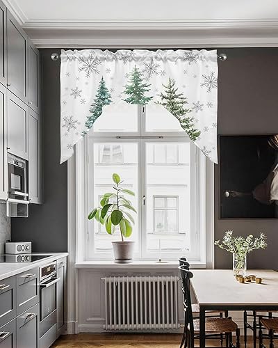 Miniatura 4 de Cortinas de cocina con cenefa de árbol de Navidad, cenefa con bolsillo para barra, paneles de cortina para dormitorio, sala de estar, baño,