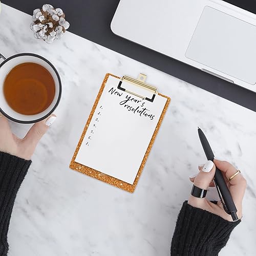 Miniatura 4 de Portapapeles acrílicos, portapapeles con purpurina de moda, tablero de clip tamaño carta Stardard, tamaño A4 de 12.5 x 9 pulgadas, lindo