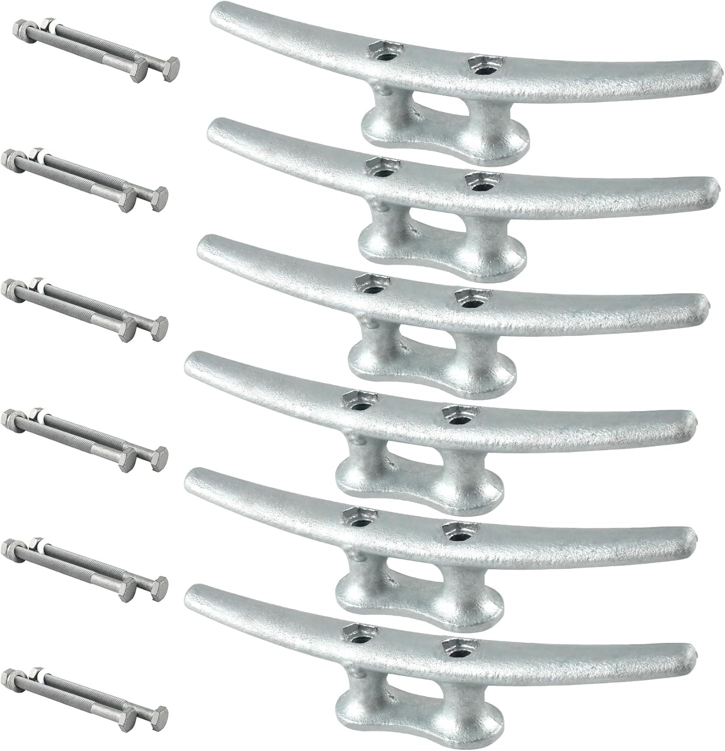 ORLANG 4 Inch/6 Inch/8 Inch/10 Inch Dock Cleat,Hot Dipped Galvanized Cast Iron/Electrophoretic Coated Boat Cleats with Hardware,Rope Cleat Boat Dock Cleat for Boat Docks,Decks or Nautical Decor