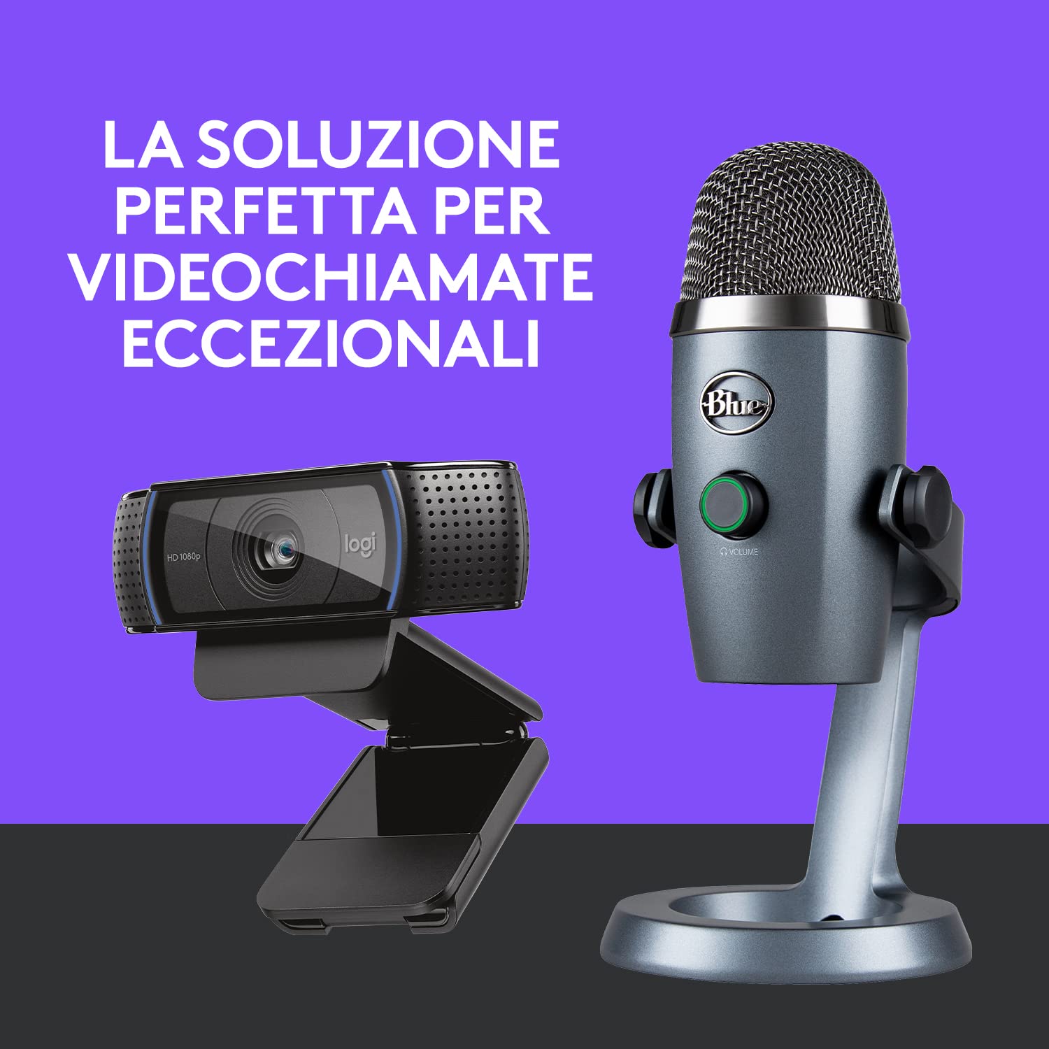 Logitech C920 HD Pro e Blue Microphones Yeti Nano - La soluzione perfetta per videochiamate eccezionali, kit webcam e microfono per videoconferenze, lavoro da casa, Zoom, PC e Mac
