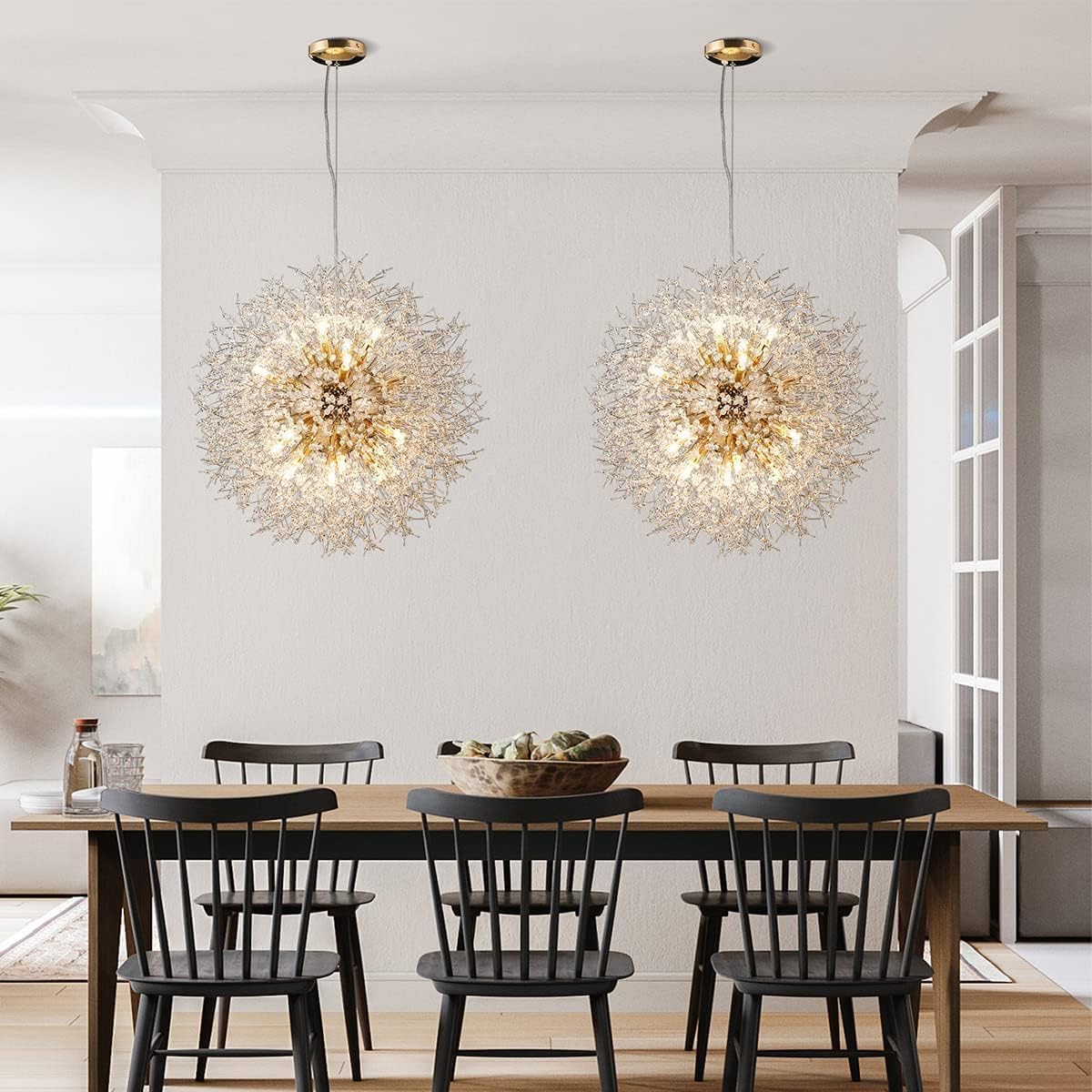Crystals,Dandelion, 16-Light Stainless Steel Fireworks,for Liviroom, 60Cm Modern Crystal Light Fixture for Diniroom Bedroom Foyerd/D