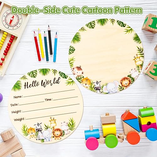 Miniatura 20 de R HORSE Letrero de anuncio de nacimiento de bebé con rotulador, letrero de nombre de bebé floral rosa con almohadilla de tinta para manos y huellas