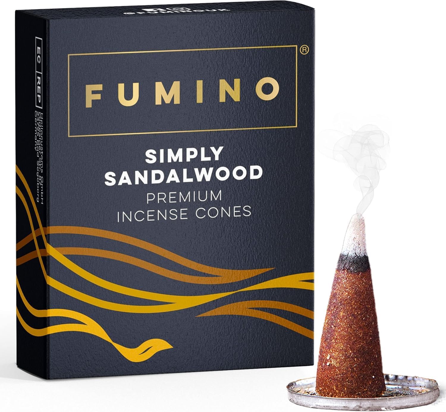 Fumino® Simply Sandalwood Fresh Incense Cones 15 per Box Masala Agarbatti Joss Scent Fragrance for Relaxation and Meditation, Home and House Décor