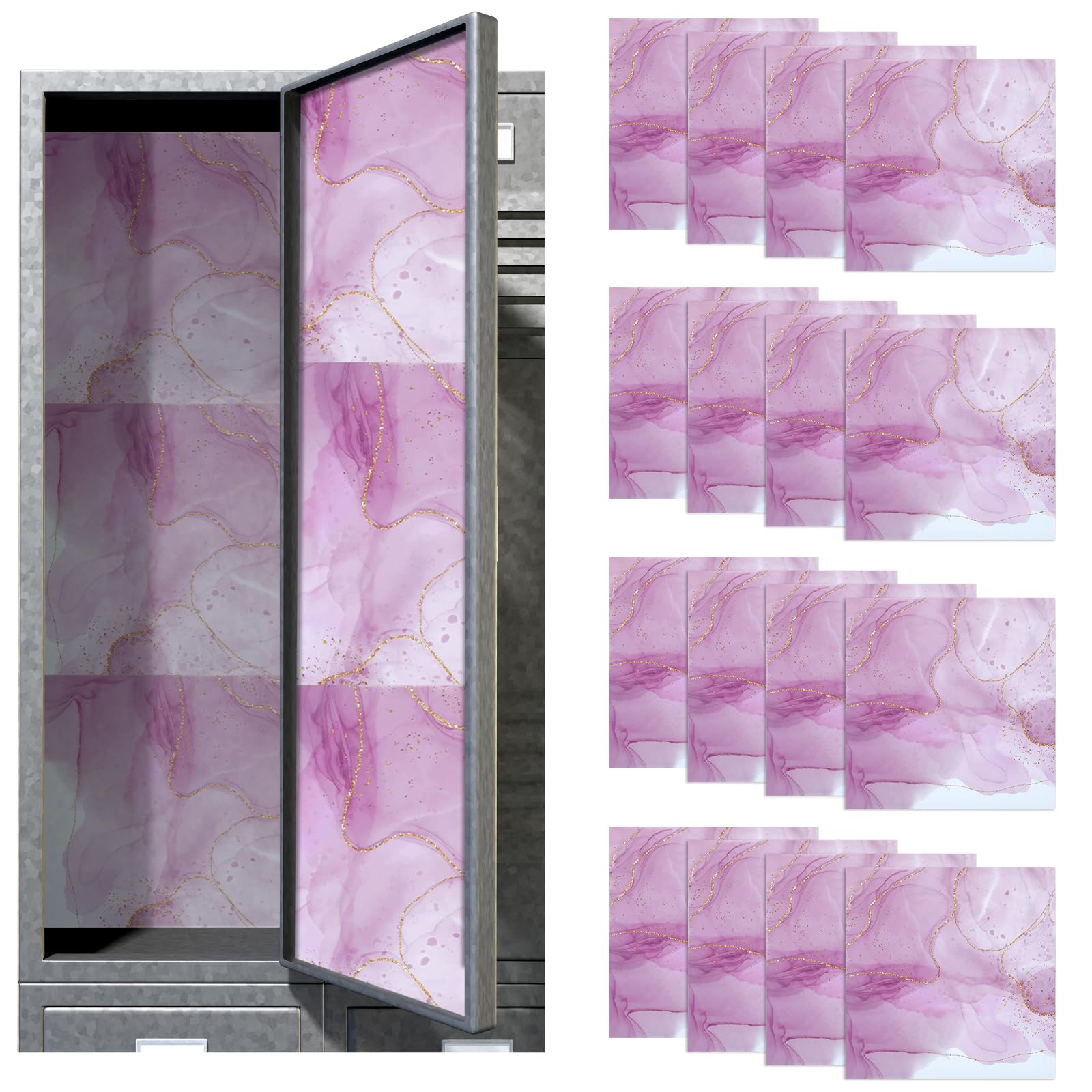 JarThenaAMCS 2-Pack Preppy Magnetic Locker Wallpaper – 12 X 36 Inch Removable Smile Face & Lightning Wall Stickers For Lockers, Refrigerators & Back To School